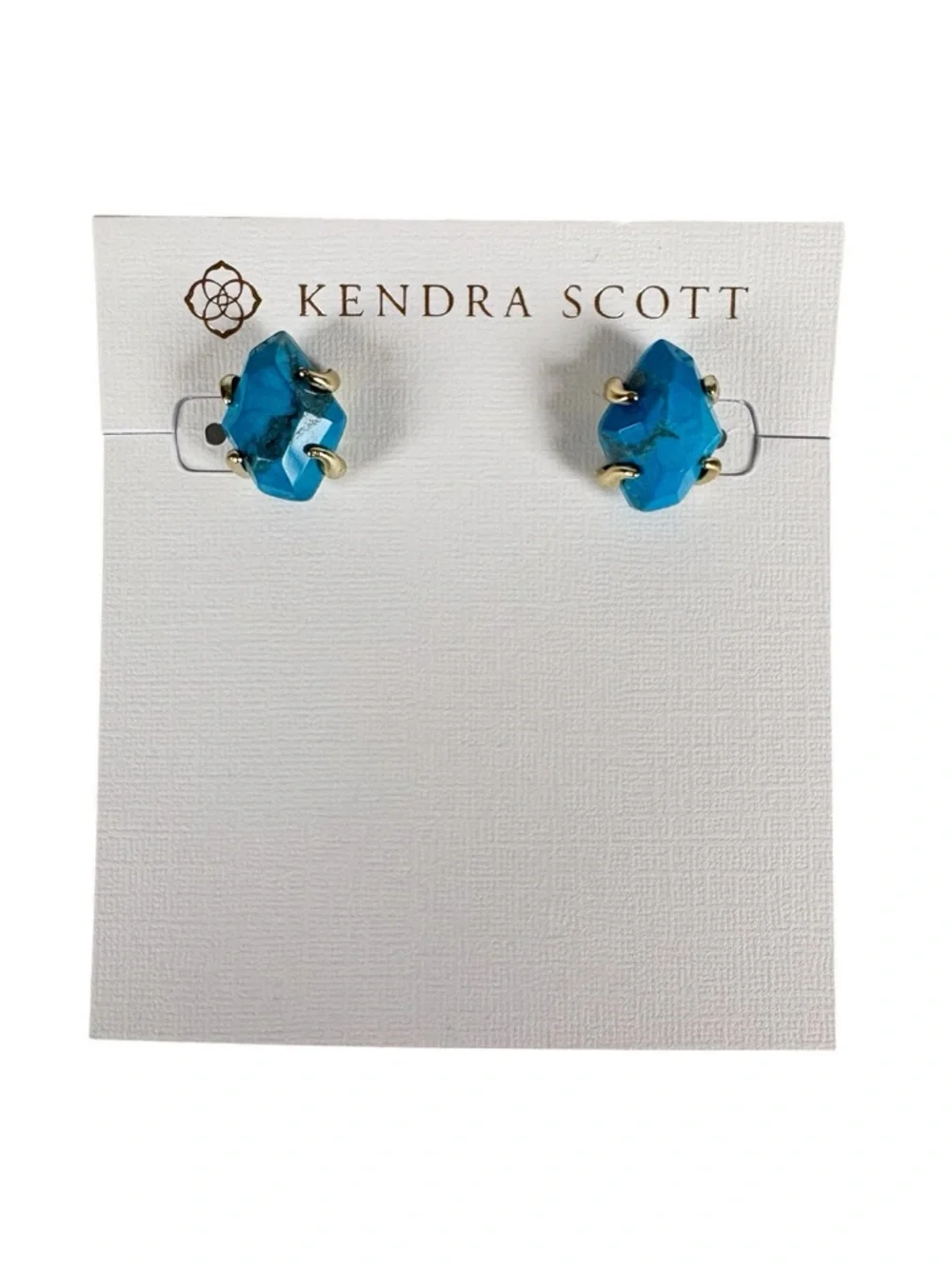 Kendra Scott Inaiyah Turquoise Stud Earrings with dust bag EUC - Picture 1 of 5